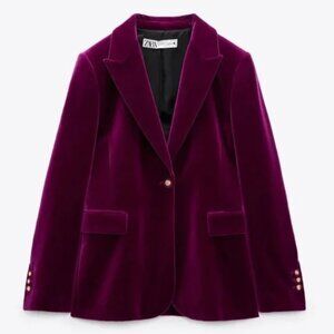 Zara Purple Velvet Blazer